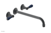 JAMESTOWN Wall Tub Set - 12" Spout - Lever Handle with "Navy Blue" Accents 165-57-12