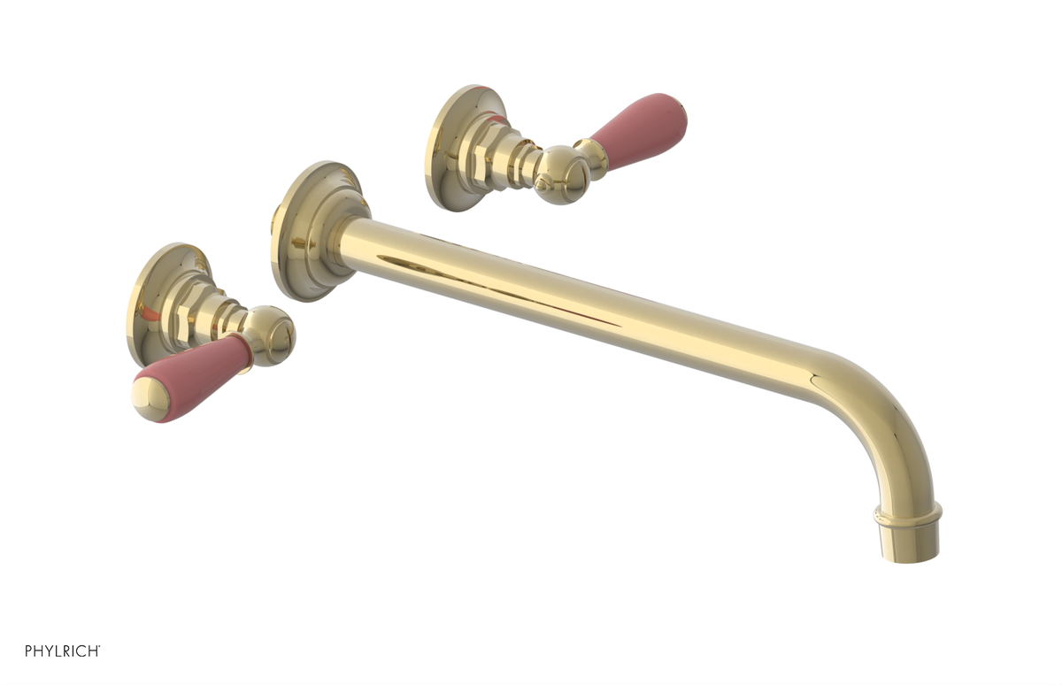 JAMESTOWN Wall Tub Set - 12" Spout - Lever Handle with "Pink" Accents 165-57-12