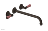 JAMESTOWN Wall Tub Set - 12" Spout - Lever Handle with "Pink" Accents 165-57-12