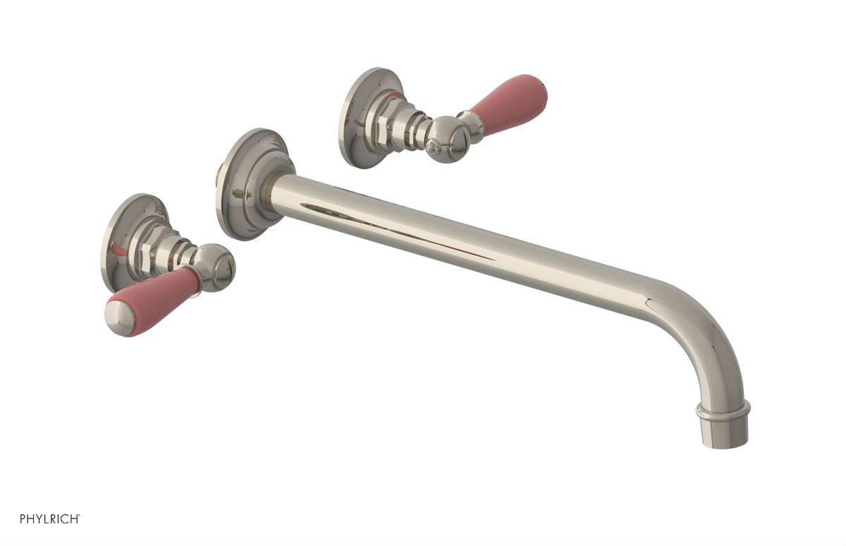 JAMESTOWN Wall Tub Set - 12" Spout - Lever Handle with "Pink" Accents 165-57-12