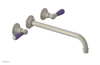 JAMESTOWN Wall Lavatory Set - 12" Spout - Lever Handle with "Purple" Accents 165-12-12