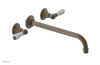 JAMESTOWN Wall Lavatory Set - 12" Spout - Lever Handle with "White" Accents 165-12-12