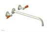 JAMESTOWN Wall Lavatory Set - 14" Spout - Lever Handle with "Orange" Accents 165-12-14