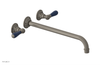 JAMESTOWN Wall Lavatory Set - 14" Spout - Lever Handle with "Navy Blue" Accents 165-12-14
