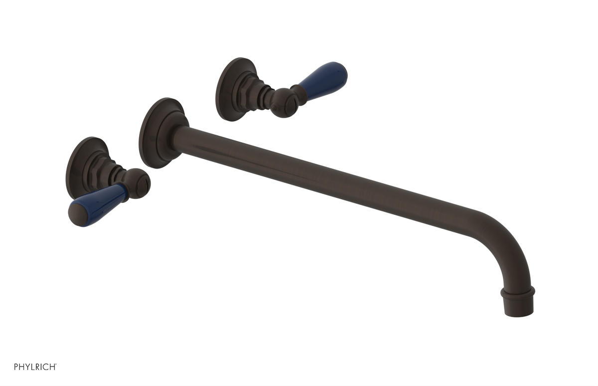 JAMESTOWN Wall Tub Set - 14" Spout - Lever Handle with "Navy Blue" Accents 165-57-14
