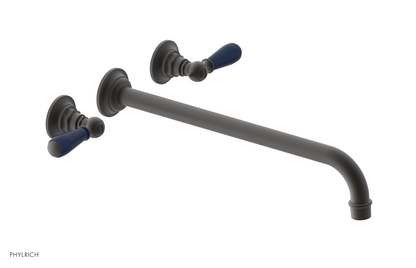 JAMESTOWN Wall Tub Set - 14" Spout - Lever Handle with "Navy Blue" Accents 165-57-14