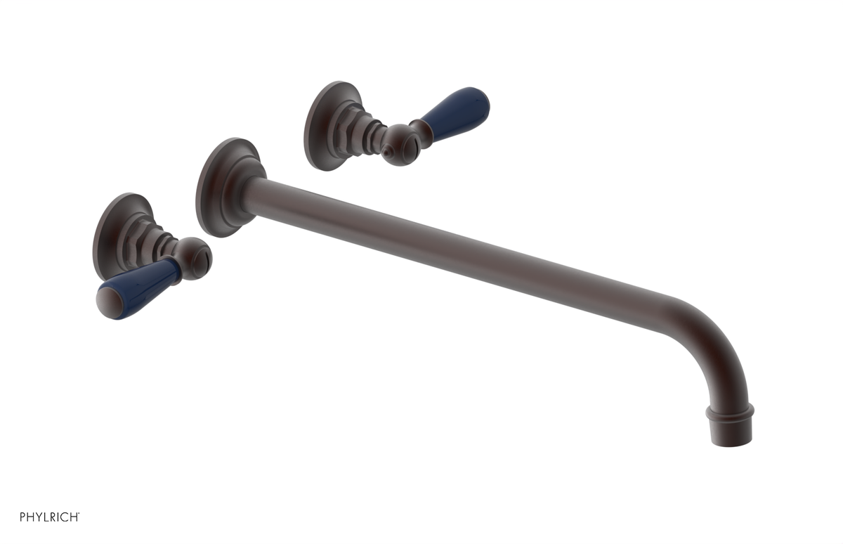 JAMESTOWN Wall Tub Set - 14" Spout - Lever Handle with "Navy Blue" Accents 165-57-14