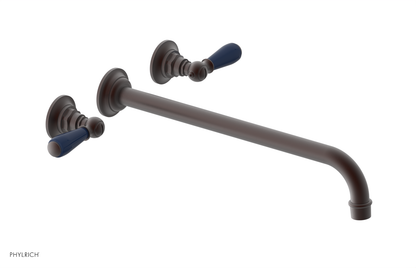 JAMESTOWN Wall Tub Set - 14" Spout - Lever Handle with "Navy Blue" Accents 165-57-14