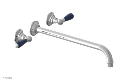 JAMESTOWN Wall Tub Set - 14" Spout - Lever Handle with "Navy Blue" Accents 165-57-14