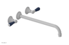 JAMESTOWN Wall Tub Set - 14" Spout - Lever Handle with "Navy Blue" Accents 165-57-14