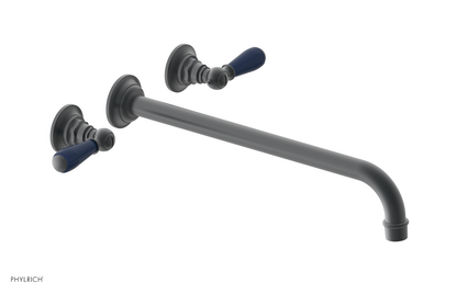 JAMESTOWN Wall Tub Set - 14" Spout - Lever Handle with "Navy Blue" Accents 165-57-14
