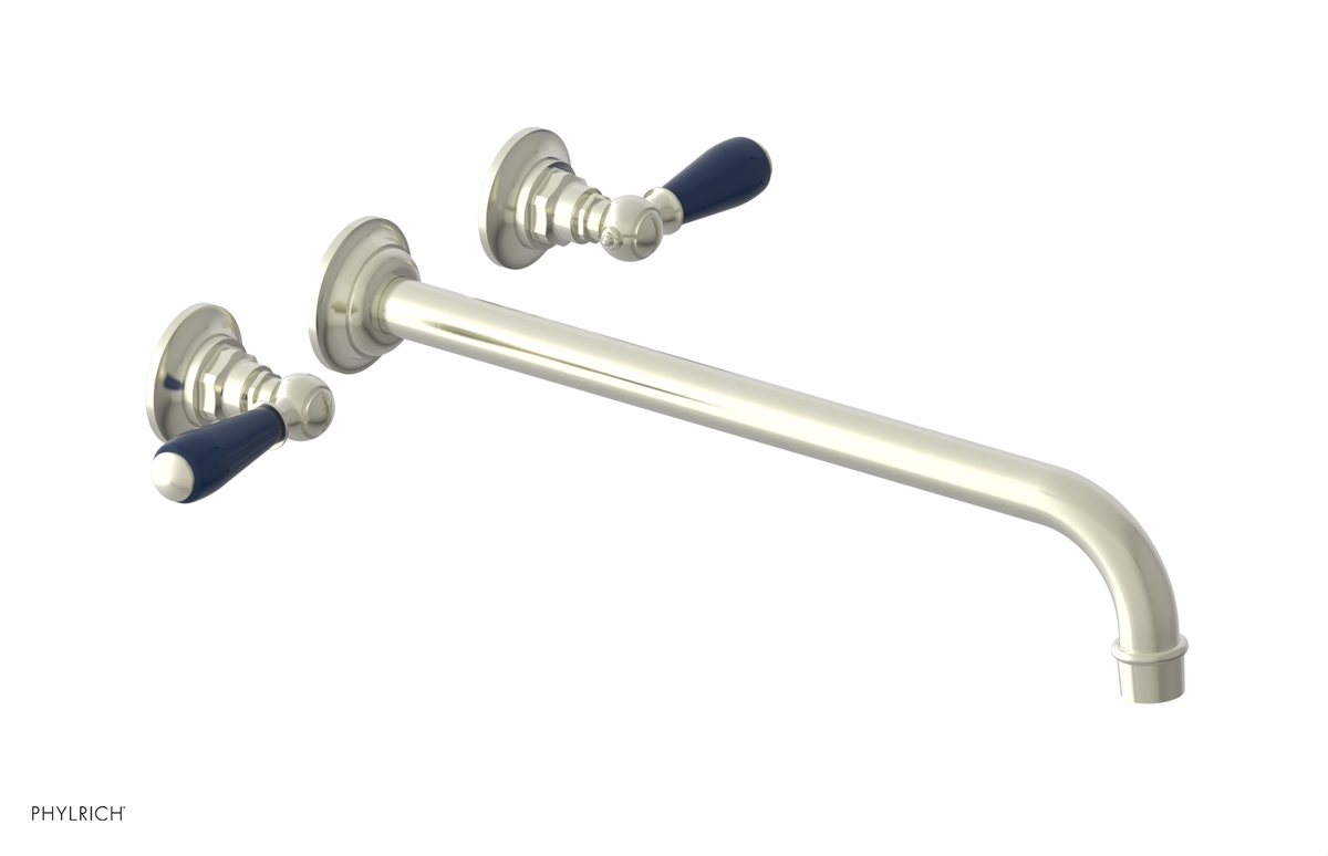 JAMESTOWN Wall Tub Set - 14" Spout - Lever Handle with "Navy Blue" Accents 165-57-14