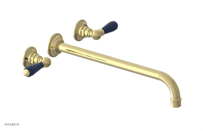 JAMESTOWN Wall Tub Set - 14" Spout - Lever Handle with "Navy Blue" Accents 165-57-14