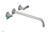 JAMESTOWN Wall Lavatory Set - 14" Spout - Lever Handle with "Turqoise" Accents 165-12-14