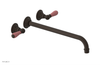 JAMESTOWN Wall Tub Set - 14" Spout - Lever Handle with "Pink" Accents 165-57-14