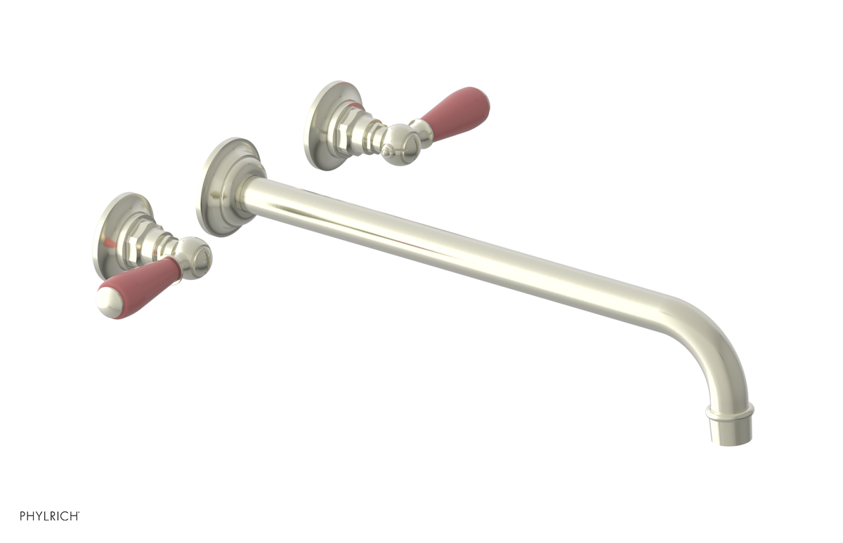 JAMESTOWN Wall Tub Set - 14" Spout - Lever Handle with "Pink" Accents 165-57-14