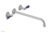 JAMESTOWN Wall Lavatory Set - 14" Spout - Lever Handle with "Purple" Accents 165-12-14