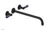 JAMESTOWN Wall Lavatory Set - 14" Spout - Lever Handle with "Purple" Accents 165-12-14