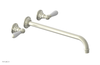 JAMESTOWN Wall Lavatory Set - 14" Spout - Lever Handle with "White" Accents 165-12-14