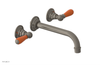 JAMESTOWN Wall Lavatory Set - Lever Handle with "Orange" Accents 165-12