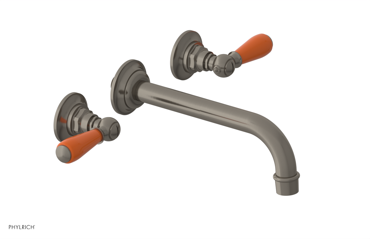 JAMESTOWN Wall Lavatory Set - Lever Handle with "Orange" Accents 165-12