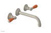 JAMESTOWN Wall Lavatory Set - Lever Handle with "Orange" Accents 165-12