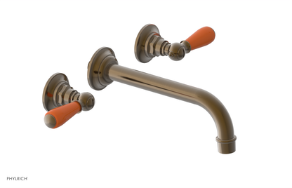 JAMESTOWN Wall Lavatory Set - Lever Handle with "Orange" Accents 165-12