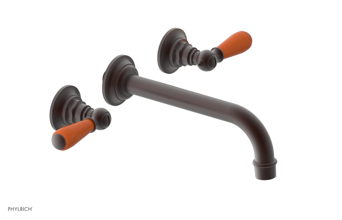 JAMESTOWN Wall Lavatory Set - Lever Handle with "Orange" Accents 165-12