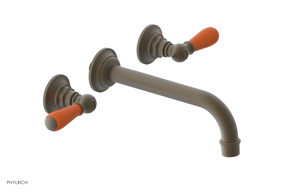 JAMESTOWN Wall Lavatory Set - Lever Handle with "Orange" Accents 165-12