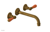 JAMESTOWN Wall Lavatory Set - Lever Handle with "Orange" Accents 165-12