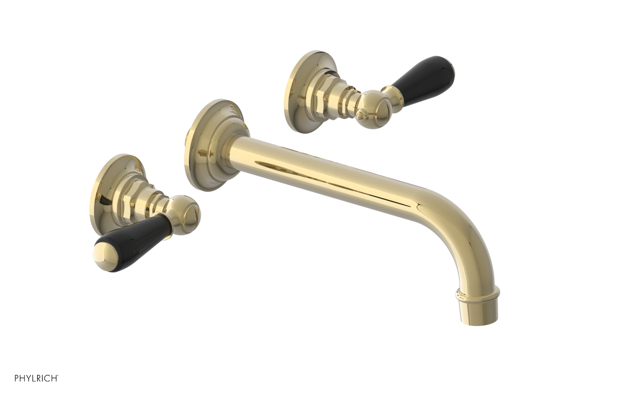JAMESTOWN Wall Lavatory Set - Lever Handle with "Black" Accents 165-12