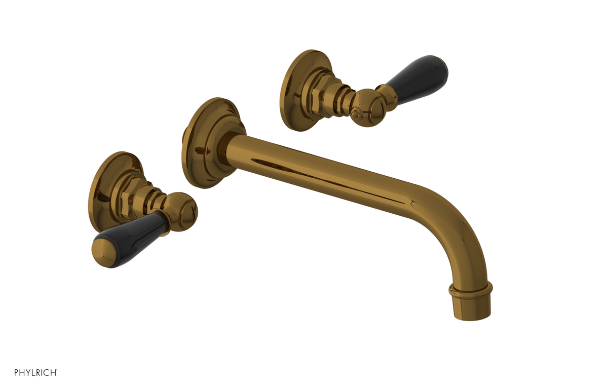 JAMESTOWN Wall Lavatory Set - Lever Handle with "Black" Accents 165-12