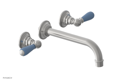 JAMESTOWN Wall Lavatory Set - Lever Handle with "Light Blue" Accents 165-12