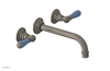 JAMESTOWN Wall Lavatory Set - Lever Handle with "Light Blue" Accents 165-12