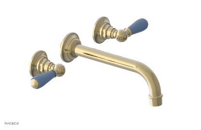 JAMESTOWN Wall Lavatory Set - Lever Handle with "Light Blue" Accents 165-12