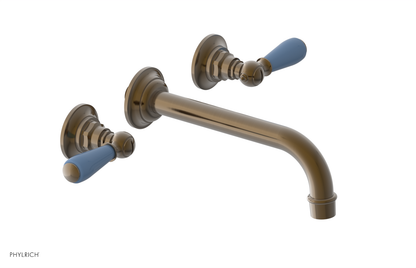 JAMESTOWN Wall Lavatory Set - Lever Handle with "Light Blue" Accents 165-12