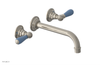 JAMESTOWN Wall Lavatory Set - Lever Handle with "Light Blue" Accents 165-12
