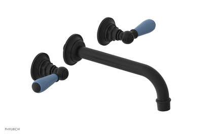 JAMESTOWN Wall Lavatory Set - Lever Handle with "Light Blue" Accents 165-12