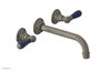 JAMESTOWN Wall Lavatory Set - Lever Handle with "Navy Blue" Accents 165-12