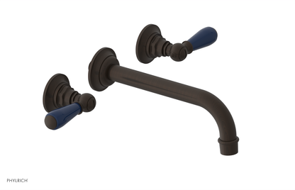 JAMESTOWN Wall Lavatory Set - Lever Handle with "Navy Blue" Accents 165-12