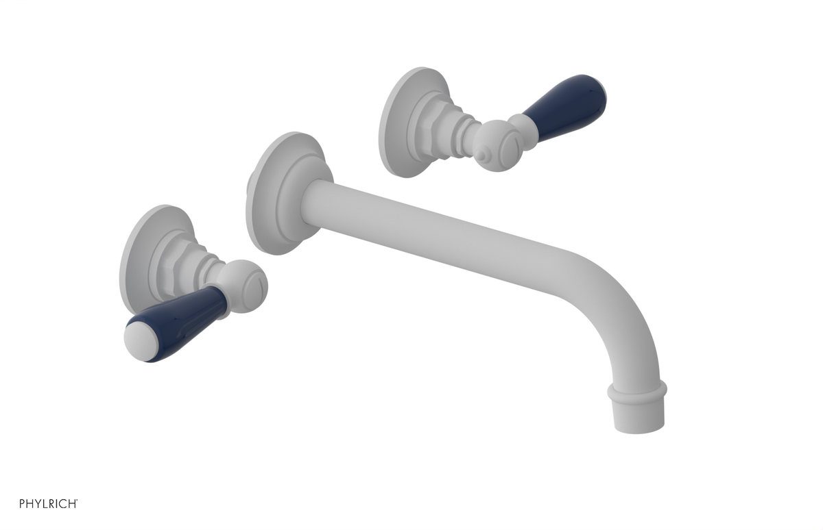 JAMESTOWN Wall Lavatory Set - Lever Handle with "Navy Blue" Accents 165-12