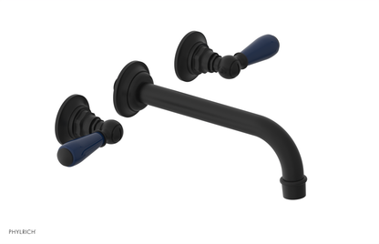 JAMESTOWN Wall Lavatory Set - Lever Handle with "Navy Blue" Accents 165-12