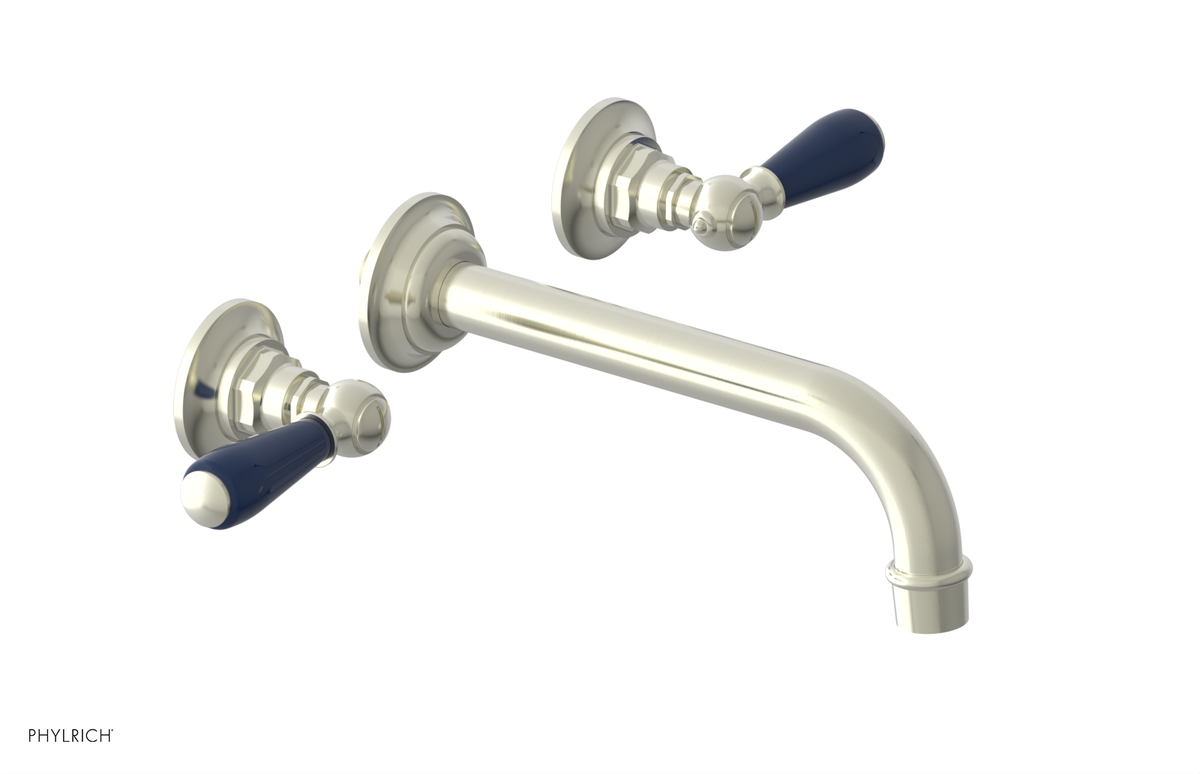 JAMESTOWN Wall Lavatory Set - Lever Handle with "Navy Blue" Accents 165-12