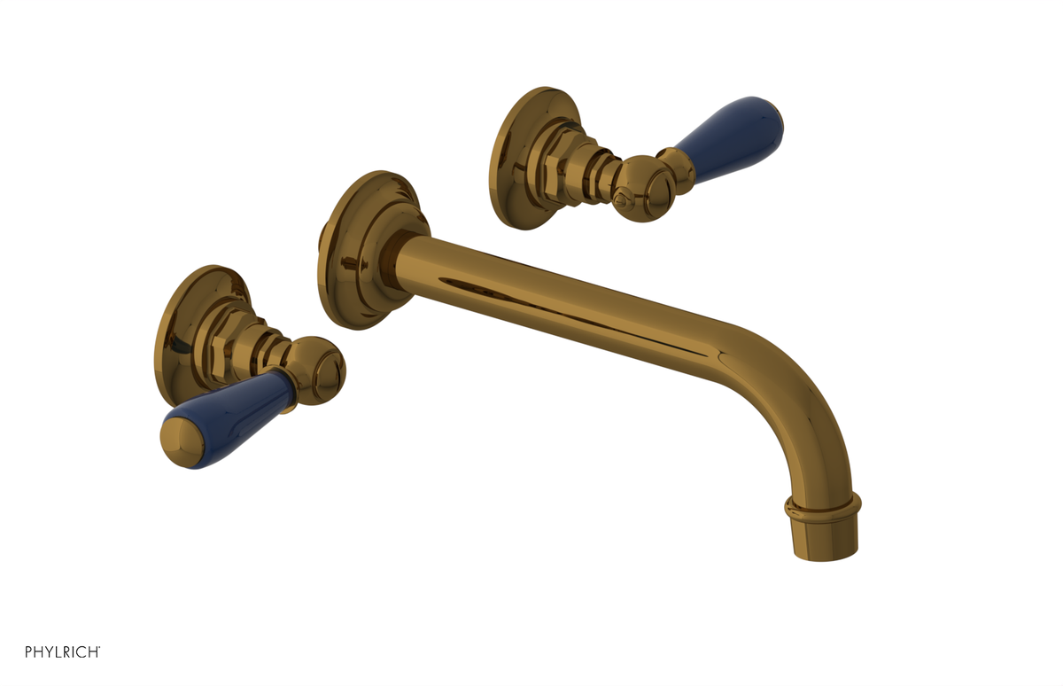 JAMESTOWN Wall Lavatory Set - Lever Handle with "Navy Blue" Accents 165-12