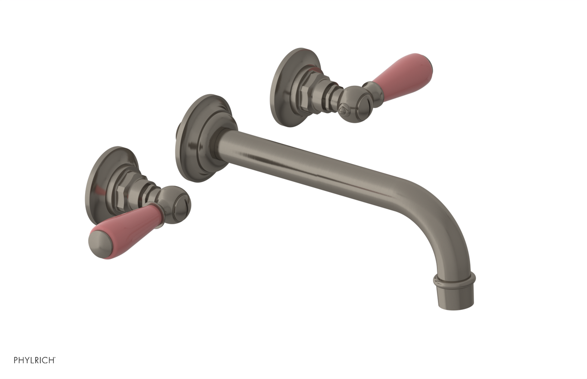 JAMESTOWN Wall Lavatory Set - Lever Handle with "Pink" Accents 165-12