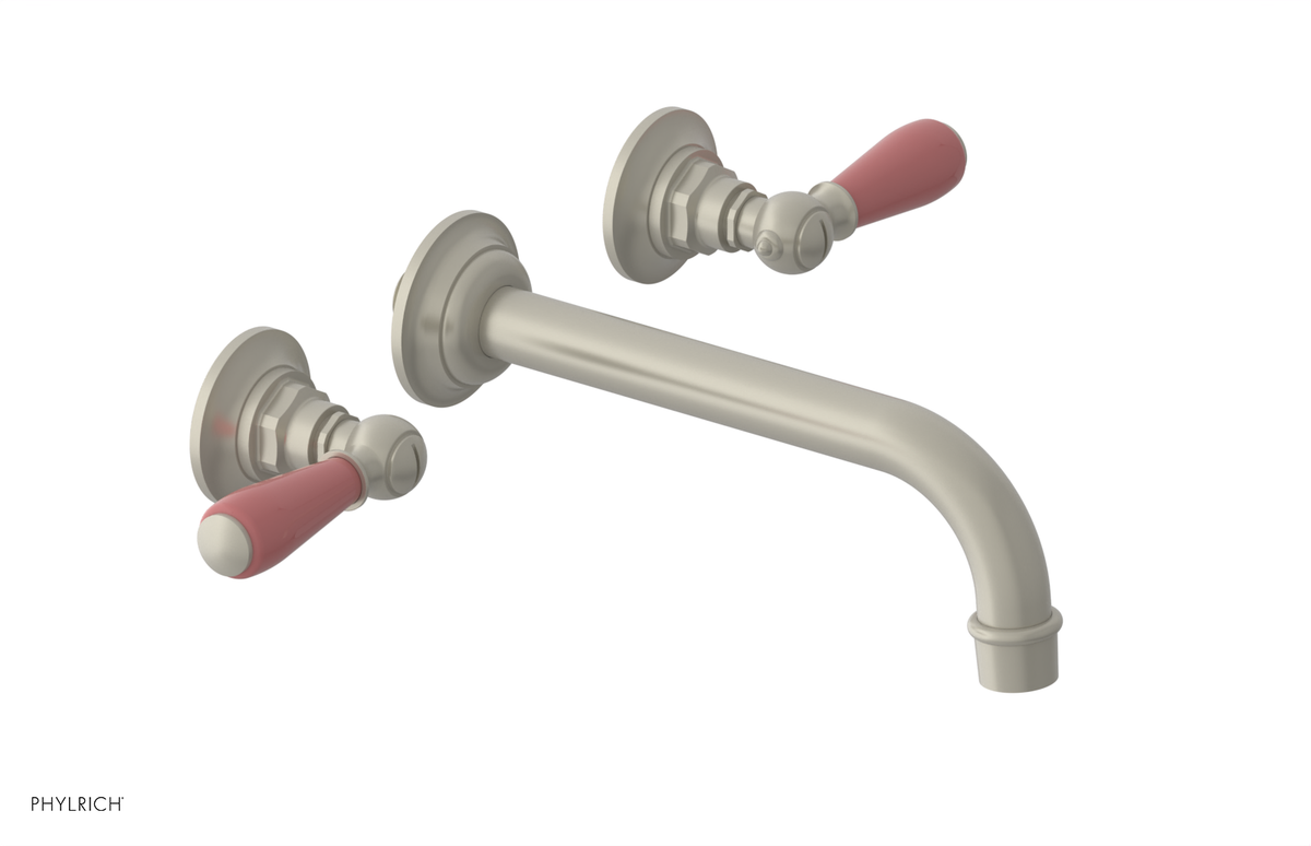 JAMESTOWN Wall Lavatory Set - Lever Handle with "Pink" Accents 165-12