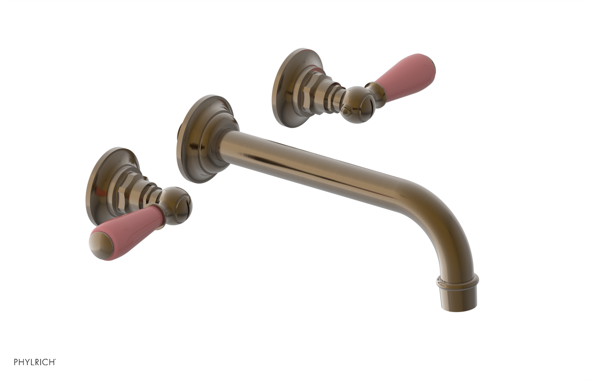 JAMESTOWN Wall Lavatory Set - Lever Handle with "Pink" Accents 165-12