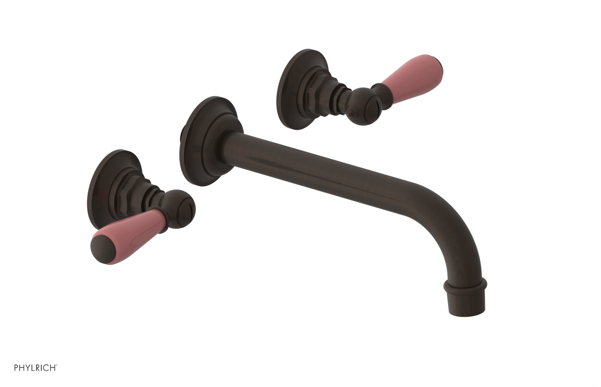 JAMESTOWN Wall Lavatory Set - Lever Handle with "Pink" Accents 165-12
