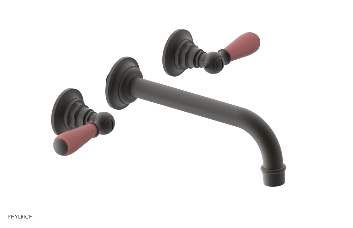 JAMESTOWN Wall Lavatory Set - Lever Handle with "Pink" Accents 165-12
