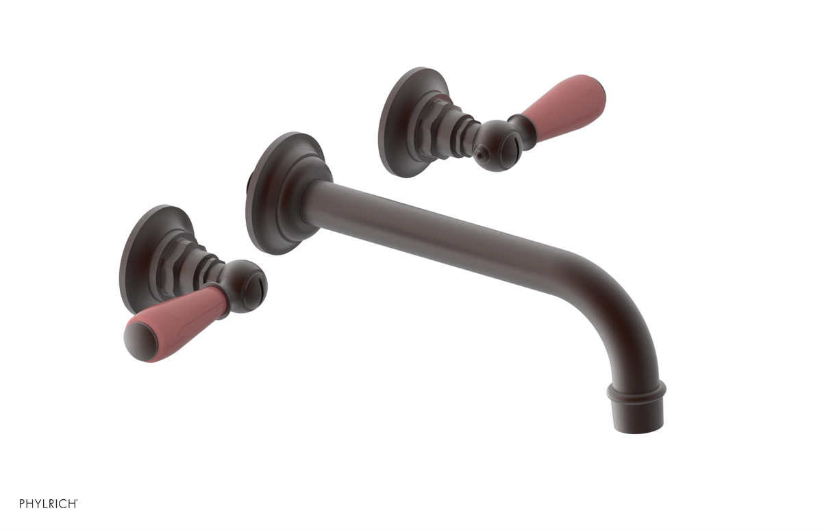 JAMESTOWN Wall Lavatory Set - Lever Handle with "Pink" Accents 165-12